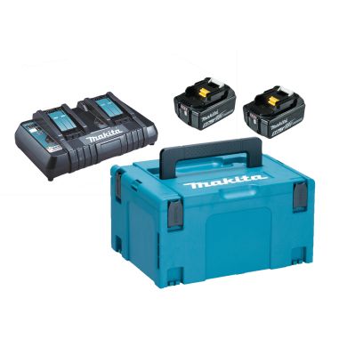 PACK ÉNERGIE LXT 18 V 5 AH LI-ION (2 BATTERIES + 1 CHARGEUR DOUBLE) AVEC COFFRET MAKPAC - MAKITA